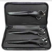 black PU leather scissors cases Pouches Holsters for  dog scissors set storage pet shears and tools