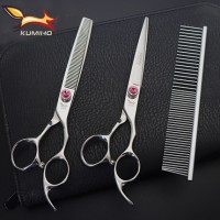 F2F-70 pet grooming scissors 7 inch made of Chinese 440c stainless with finger adjustable screw pet shear thinner and chunker