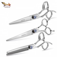 F2ZS-70 pet grooming scissors 9cr stainless  7 inch lefty shear thinner and curve made of chinese 440c